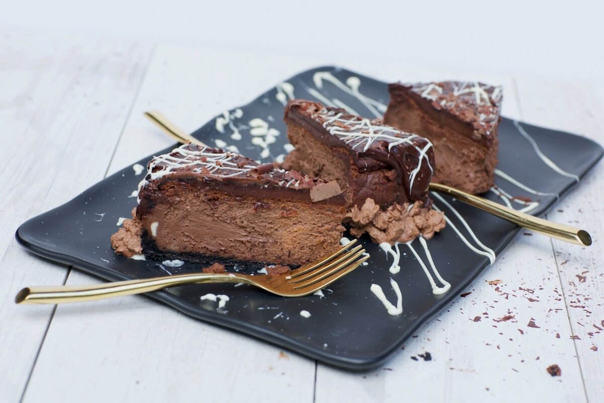 Ultimate Chocolate Cheesecake with Silky Ganache, recipe by stacy lyn harris