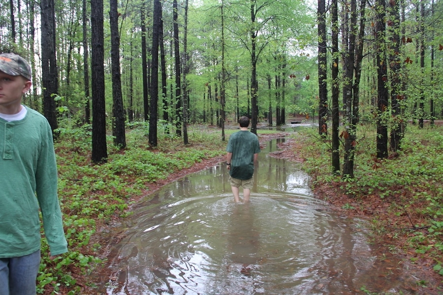 We do have a pond, but I didn't intend it to come up almost to my house. There were people unable to get home from work for days this year (2014) in Alabama from the floods. 