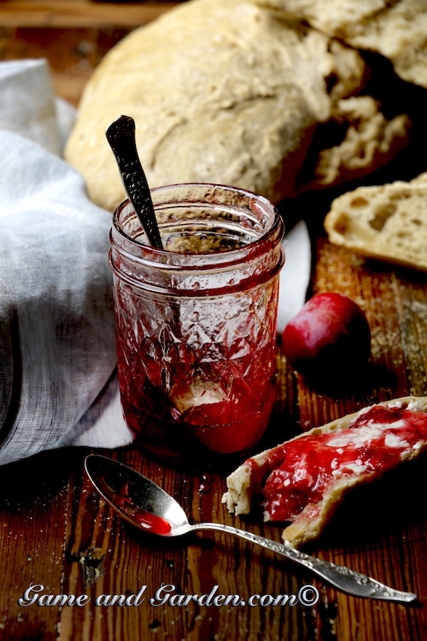 Plum jam atop homemade bread: a combination hard to beat.