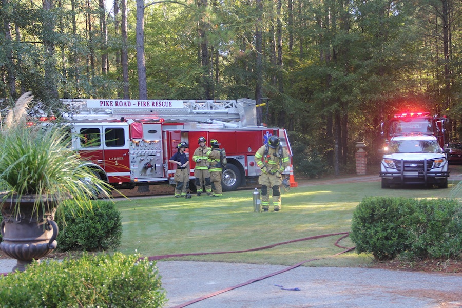 Firetrucks and firemen filled my yard just hours before the event. God really does have a great sense of humor...