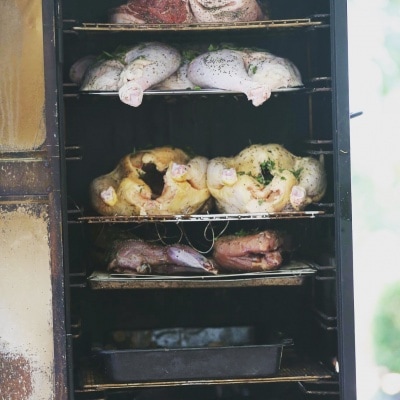 There's just nothing like a smoker packed out with meat.
