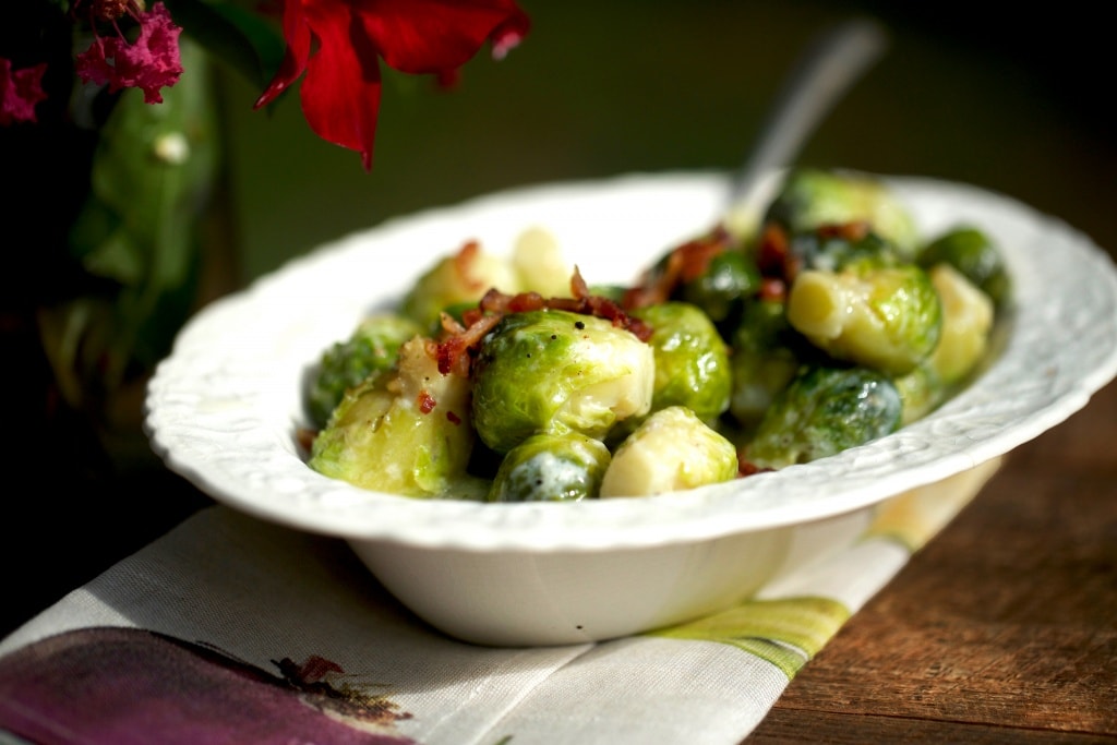 Creamed brussels sprouts side dish