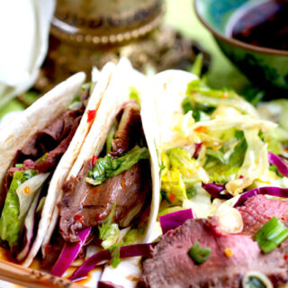 asian inspired venison tacos