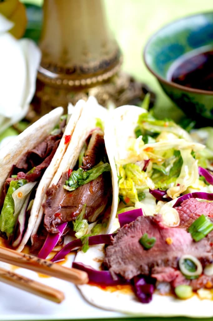 asian inspired venison tacos