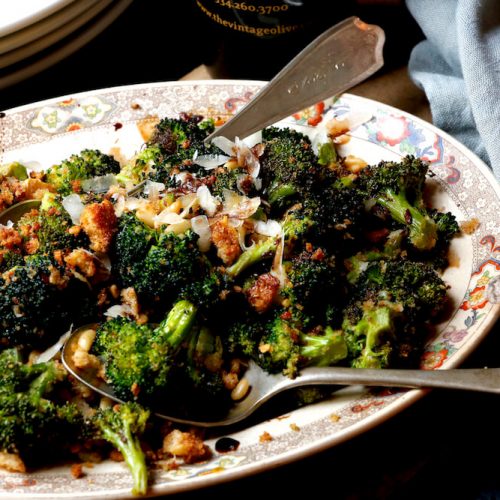 Stacy Lyn Harris roasted broccoli with toasted bread crumbs and pine nuts