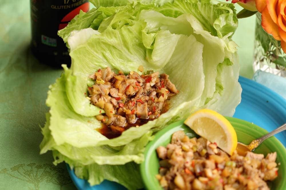healthy lettuce wraps made with fresh quail meat, recipe by Stacy Lyn Harris