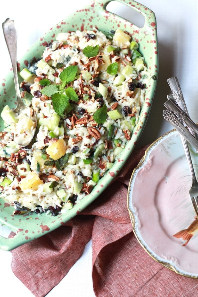 Rice Salad with Pineapple, Cucumbers, and Pecans