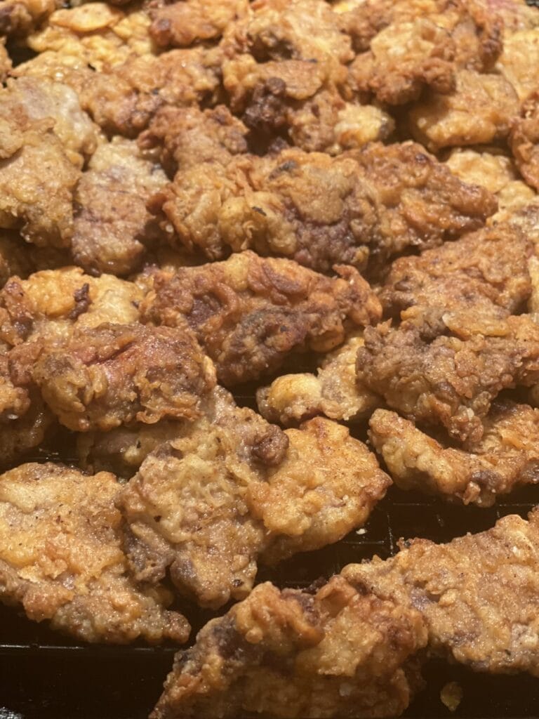 country fried steak closeup of fried steaks